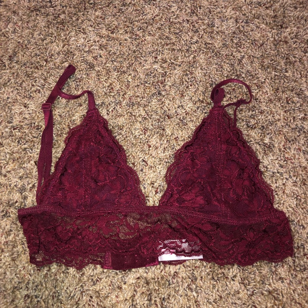 maroon lace bralette